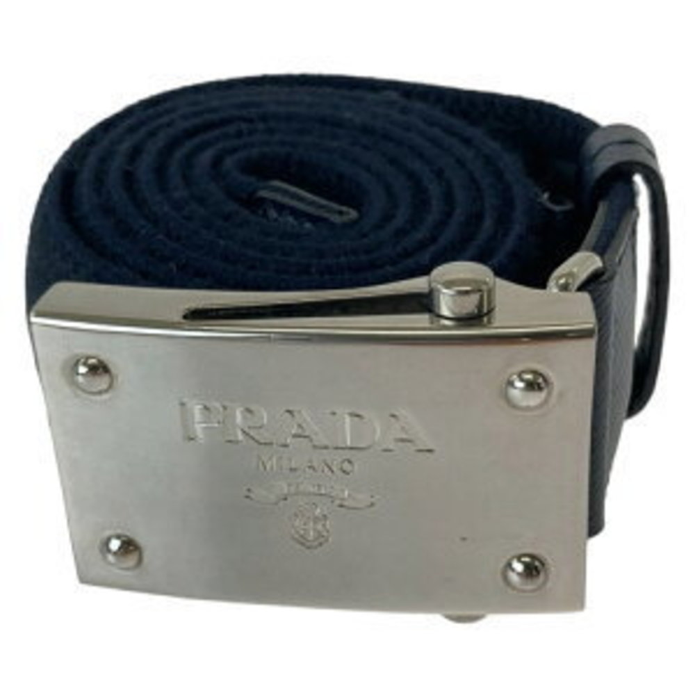 Prada Navy Blue Wool Acrylic Rayon Belt Gacha